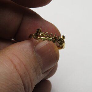 14k Gold Name Ring JESSICA Hand Made